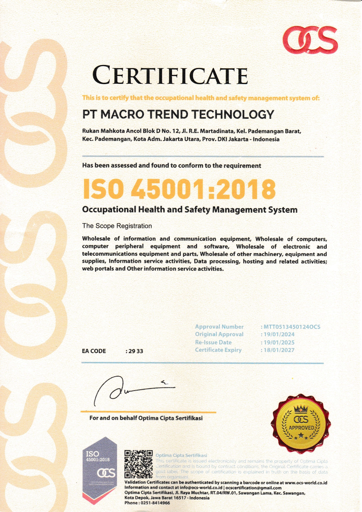 ISO 45001 – Sistem Manajemen Kesehatan dan Keselamatan Kerja